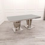 Table à manger rectangulaire et fixe en acier inoxydable - FONTAINE – Image 2