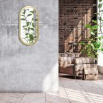Americanflat Miroir Mural Ovale Doré Décoration Murale pour Salle de Bain, Salon, Chambre avec Cadre Large, Arrondi, Moderne et Fixation Verticale – Image 3