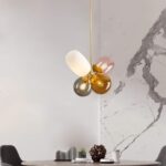 Abat-jour en verre coloré de style nordique  Lampe de salon, de restaurant, d'étude, de chambre à coucher  Lumière tricolore – Image 5