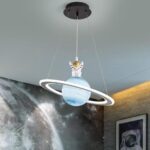 Acrylique Planète Pendentif Lumière Enfants Chambre Espace Étoile Plafond Lustre Astronaute Led Lampe Suspendue Décor