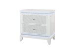 TABLE DE CHEVET ALINA BLANCHE AVEC LED ET USB – Image 4