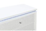 TABLE DE CHEVET ALINA BLANCHE AVEC LED ET USB – Image 3