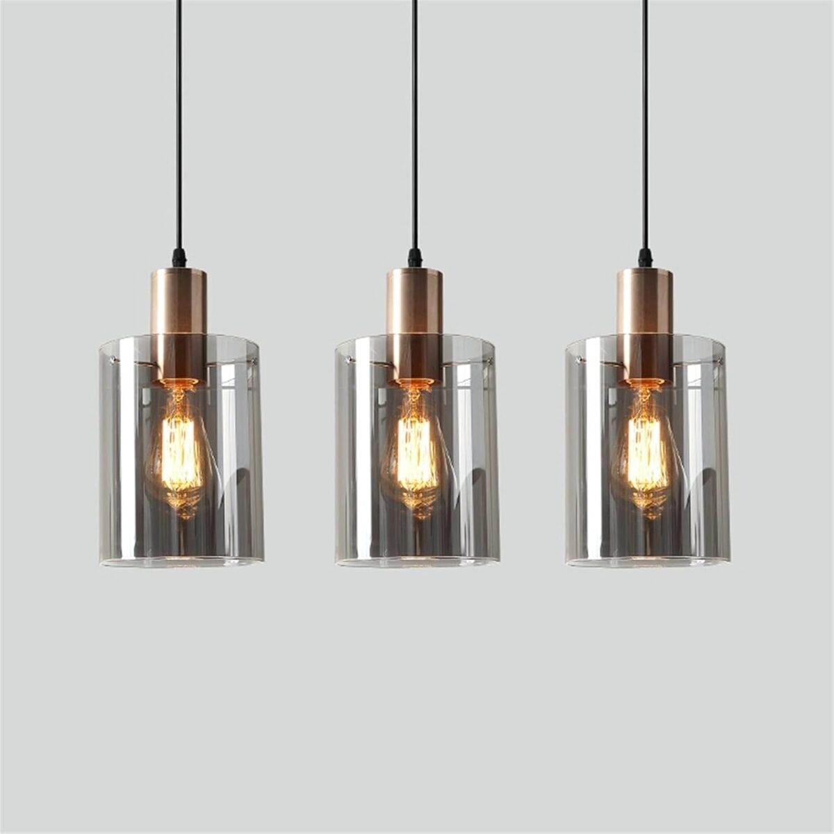 Américain Rétro Pendentif Lumière Verre Suspendu Lampes Designer Atmosphère E27 Lustre Abat-Jour – Image 1