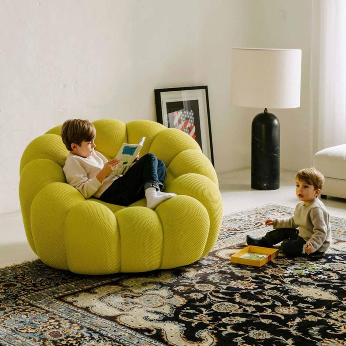 Canapé minimaliste, canapé paresseux, canapé en velours peluche, chaise de cheminée, canapé tatami, canapé d'angle pour salon, chambre à coucher, salon, bureau – Image 1