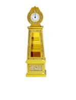 Horloge Grand-Père Moderne Noralie – Diamants Acryliques Incrustés, Chiffres Romains, LED & Vitrine – À Poser Contre un Mur