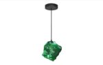 Creative Ice Cube Forme Lustre Style Nordique Verre Suspendu Lumières Allumant Simple Suspension Luminaires pour Chambre Chevet avec Cordon Réglable