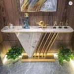 Console de Table en fer forgé moderne - meuble de maison - Table d'entrée - lampe de luxe, haut de gamme – Image 2