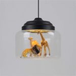 Créatif Nordique Lustre de Animal Verre Suspension Luminaire Plafonnier Eclairage Plafond
