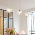 Creative Ice Cube Forme Lustre Style Nordique Verre Suspendu Lumières Allumant Simple Suspension Luminaires pour Chambre Chevet avec Cordon Réglable – Image 5