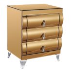 Commode 3 Tiroirs en Miroir Doré – Meuble de Rangement Chic et Moderne avec Pieds Argentés – Image 6