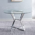 Nouveau design d'intérieur Table en acier inoxydable Base de table en verre trempé Table d'appoint pour meubles de salon – Image 2