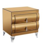 Commode 3 Tiroirs en Miroir Doré – Meuble de Rangement Chic et Moderne avec Pieds Argentés – Image 4