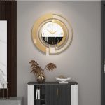 Horloges murales en métal pour décoration de salon, grande horloge murale décorative moderne, fonctionne à piles – Image 5