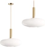 Lampe à Suspension APP668-1CP Lustre Plafonnier Éclairage de Plafond en métal, verre pour Salon Chambre Cuisine Couloir