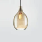 Lampe suspendue à 1 lumière en verre de bouteille ovale minimaliste moderne – Image 6