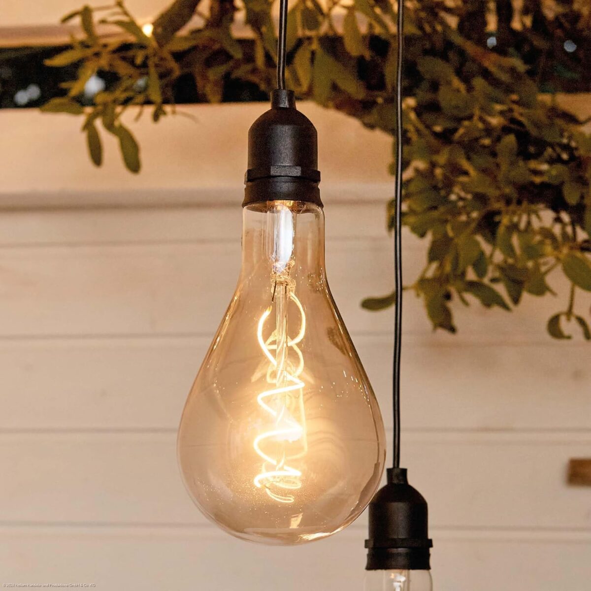 Lampe suspendue avec batterie et télécommande, ampoule dorée avec batterie, lampe suspendue rétro à intensité variable, lampe... – Image 5