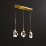 Lampe suspendue en cristal cubique à 3 lumières, lustre moderne – Image 6