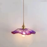 Luminaire Suspendu Moderne Edison en Verre Violet, Support de Lampe en Laiton, Lustre décoratif - éclairage Suspendu, luminaire de Plafond