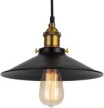 Luminaire suspendu de style rétro industriel, idéal pour une cuisine, une salle à manger ou un îlot de cuisine.