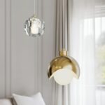 Luminaire suspendu moderne doré, lampes suspendues pour îlot de cuisine, éclairage de chambre pour suivi, ampoules LED à intensité variable