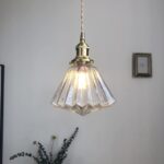 Luminaires de conception moderne Suspension en forme de diamant pour table à manger E26 Prise en laiton Hauteur réglable Ambre Plafonnier Lustre – Image 4