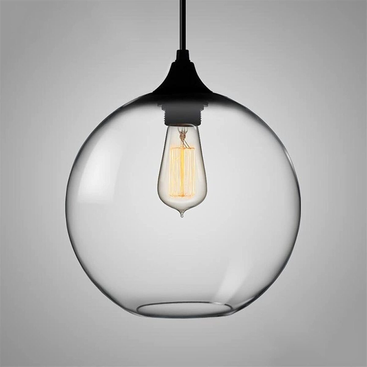 Luminaires suspendus avec abat-jour en verre transparent, luminaire de plafond Edison moderne - Luminaires de créateur, luminaires de plafond, luminaire... – Image 5