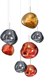 Lustre Luminaire LED Pendre moderne Lumière, lustre de verre de lave moderne Décoration – Image 5
