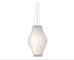 Lustre cocon de ver à soie post-moderne, lanterne à tête unique, suspension en acrylique, lampe suspendue creuse, nuages blancs de bon augure