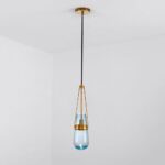 Moderne Goutte d'eau Pendentif Lumières Milieu du Siècle Clair Bleu Clair – Image 5