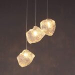 Moderne Simplicité Glace Pendentif Lumière, Lustre En Verre Créatif Plafond Nordique Pendentif Lampe E27