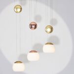 Moderne Verre Île Pendentif Lumière Demi-Cercle Suspension Lampe 1 Lumière Lustre Contemporain Suspendu Plafond – Image 6