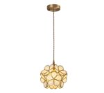 Nordic Pétale Forme Pendentif Lampe En Verre Soufflé À La Main Et En Laiton Lampe Suspendue Simple Tête E27 Plafonnier Luminaire – Image 6
