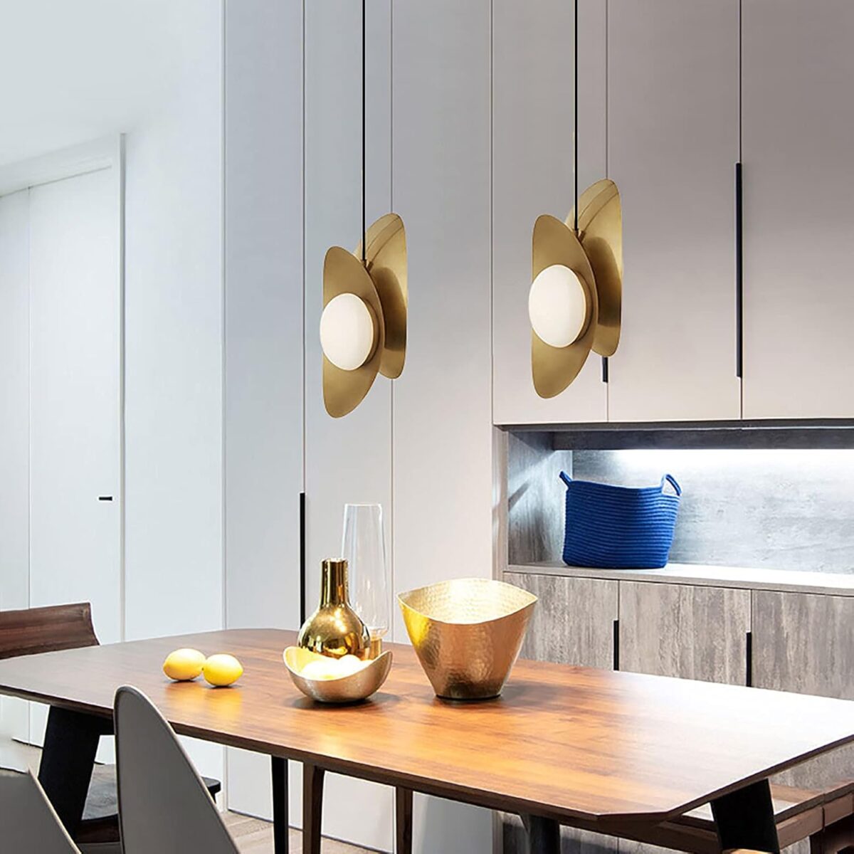 Nordique Américain Créatif Petit Lustre,Moderne Concis Lingot D'or Lustre – Image 4