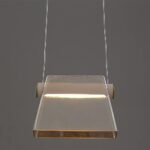 Nouveau Populaire Nordique Lumière Luxe Verre Petit Lustre Simplicité Cuir Décorer Suspension Moderne En Acier Au Carbone LED