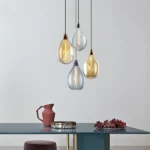Lampe suspendue à 1 lumière en verre de bouteille ovale minimaliste moderne – Image 2