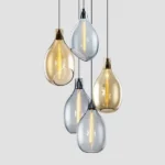 Lampe suspendue à 1 lumière en verre de bouteille ovale minimaliste moderne
