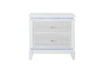 TABLE DE CHEVET ALINA BLANCHE AVEC LED ET USB