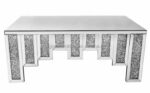 Table basse avec miroir, diamant en écrasé, de luxe moderne, Table basse