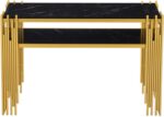 Table d'appoint  moderne 128 x 44 x 80 cm, console, corps avec pieds dorés, MDF double couche