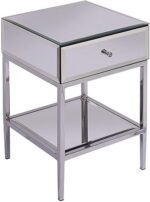Table de chevet miroir ardoise pieds en acier inoxydable – Image 4
