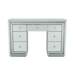 Table d'écriture avec miroir et diamants écrasés, pour bureau, coiffeuse
