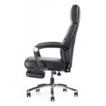 Chaise de bureau ergonomique à dossier haut, pivotante à 360°, hauteur réglable, tissu en lin – Image 5