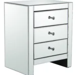 Table de Chevet Argentée Moderne – Élégance et Rangement Pratique