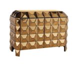 Armoire avec Miroirs & Table de Chevet Vanity Moderne – Design Pyramidal Doré – Image 5