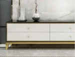 Meuble TV moderne en bois poli – Image 2
