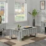 Table basse avec miroir, diamant en écrasé, de luxe moderne, Table basse – Image 2