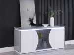 Buffet 4 portes  coloris blanc gris noir – Image 2