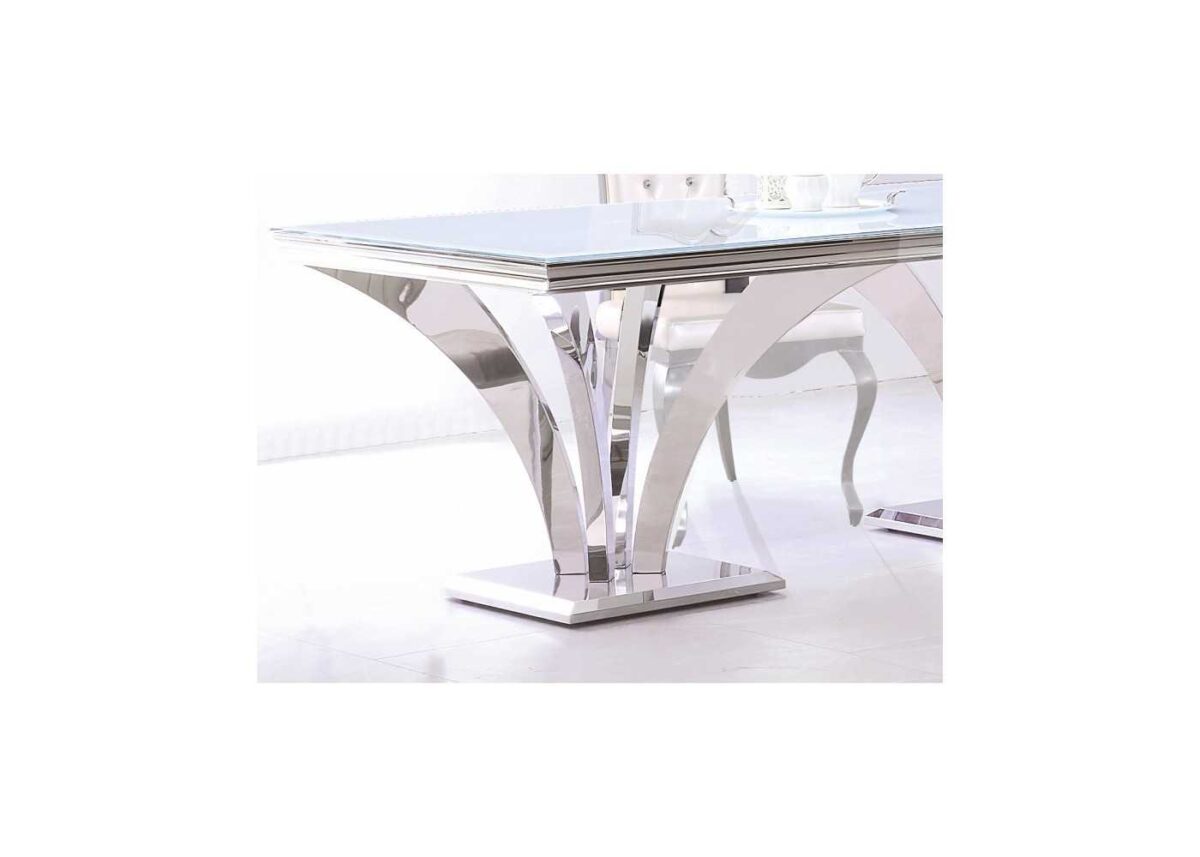Table à manger rectangulaire et fixe en acier inoxydable - FONTAINE – Image 4