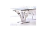 Table à manger rectangulaire et fixe en acier inoxydable - FONTAINE – Image 4