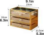 Boîte à bijoux Organisateur de bijoux Rangement de bijoux de grande capacité avec panneau en verre transparent Organisateur de rangement de cloison Collier Boucle d'oreille